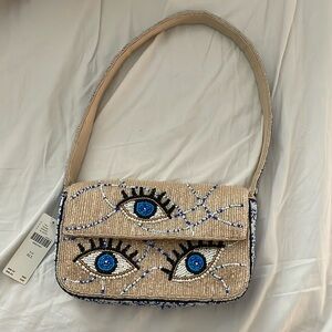 Maeve Beaded Purse with Evil Eyes